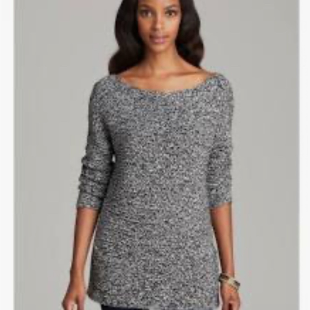 Vince Camuto Black and White Knit Sweater, Size Large